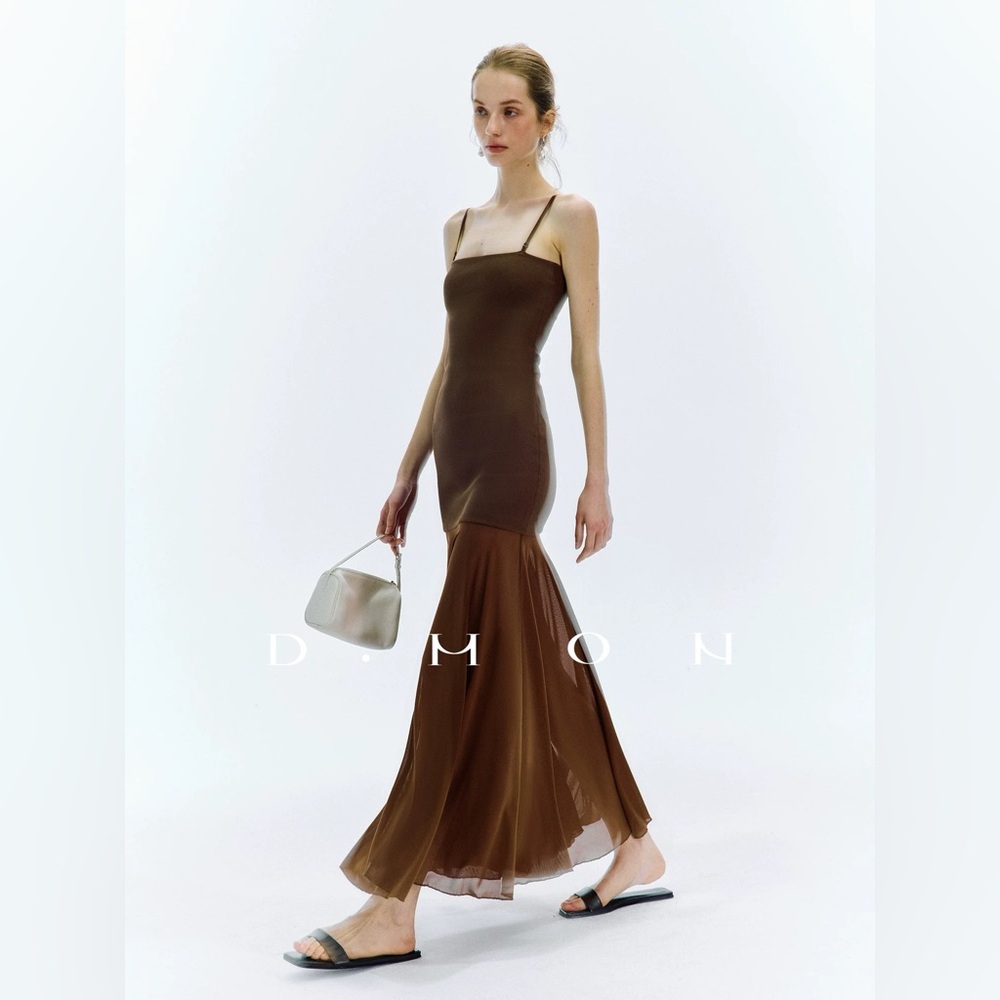 Elegant Brown Maxi Dress